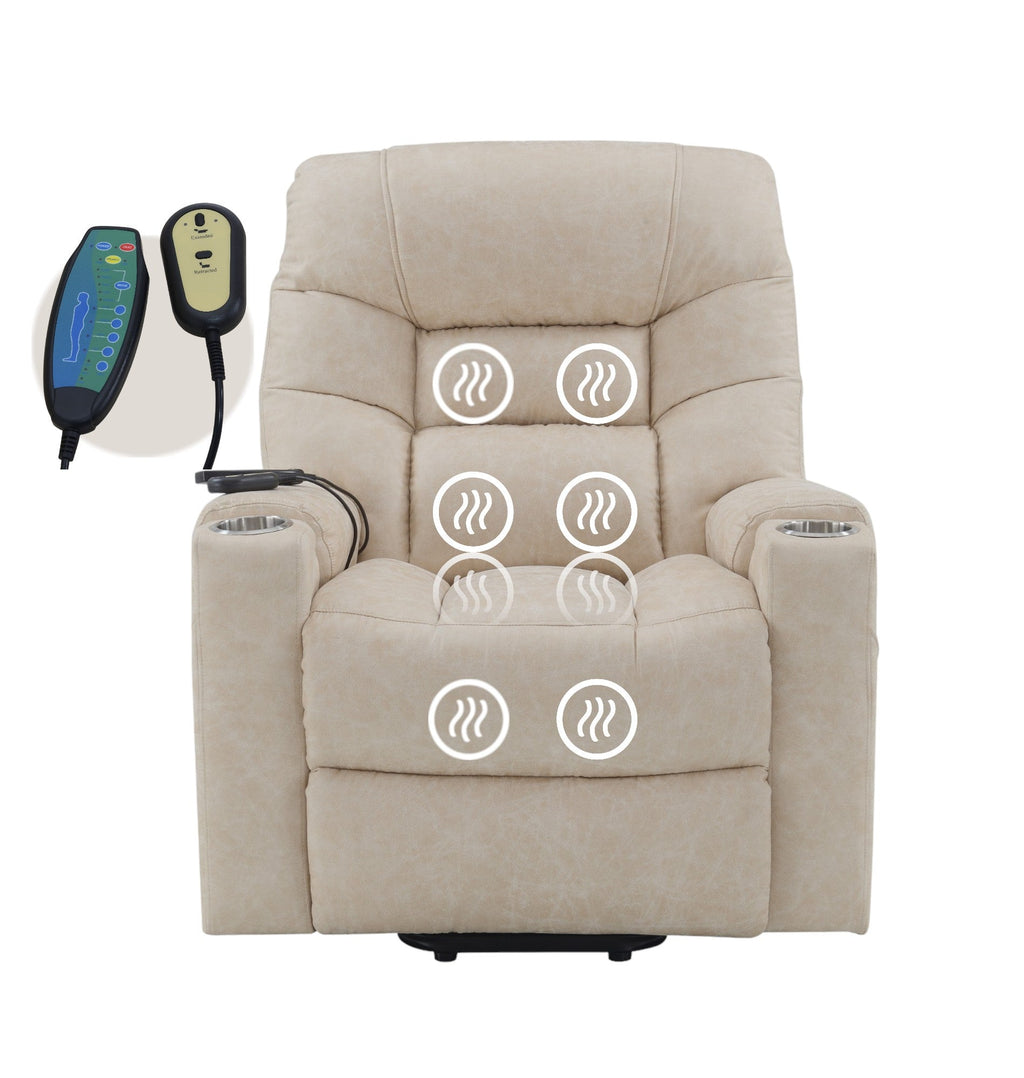Nairi Ivory Leather Aire Power Motion Recliner
