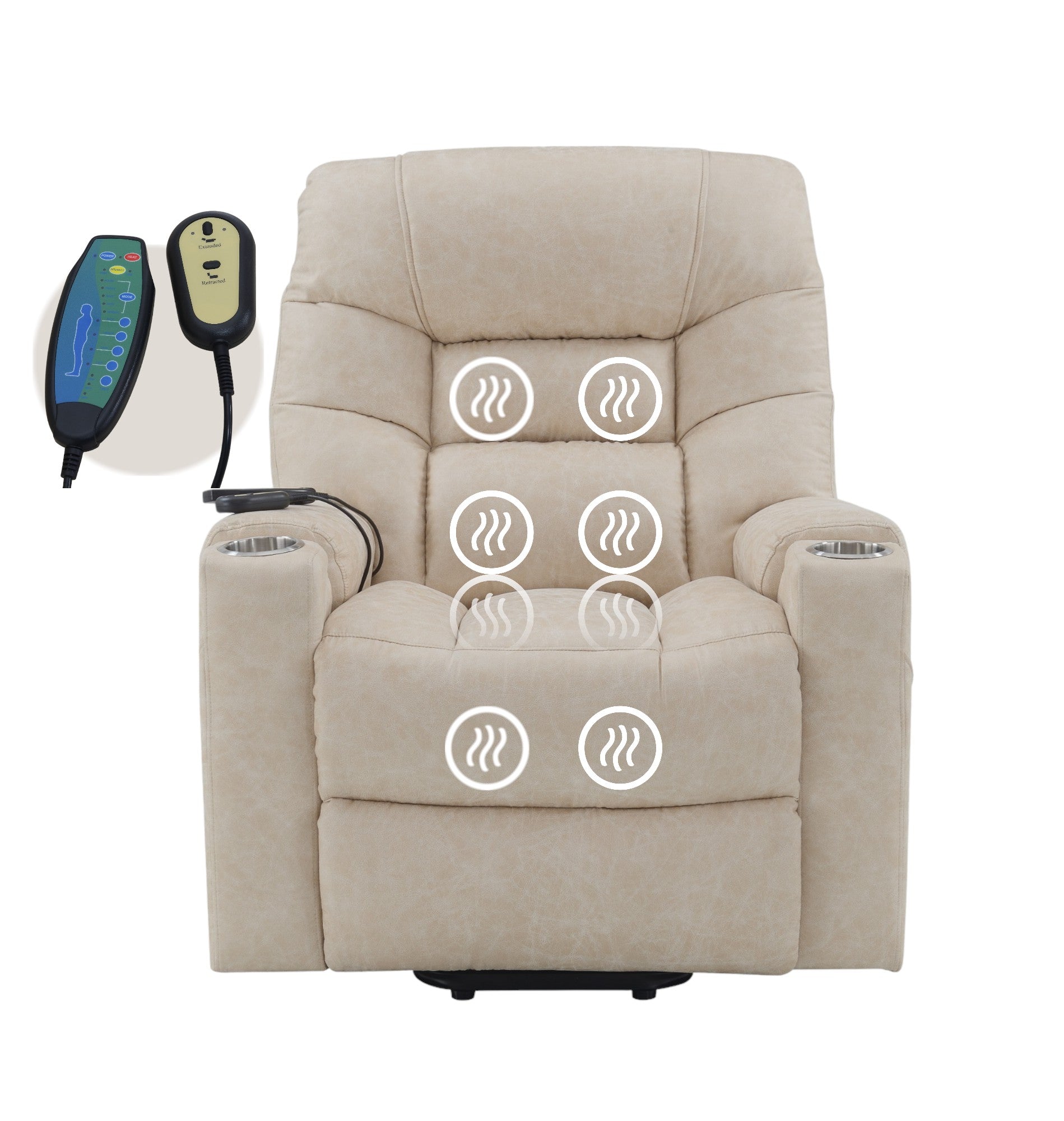 Nairi Ivory Leather Aire Power Motion Recliner