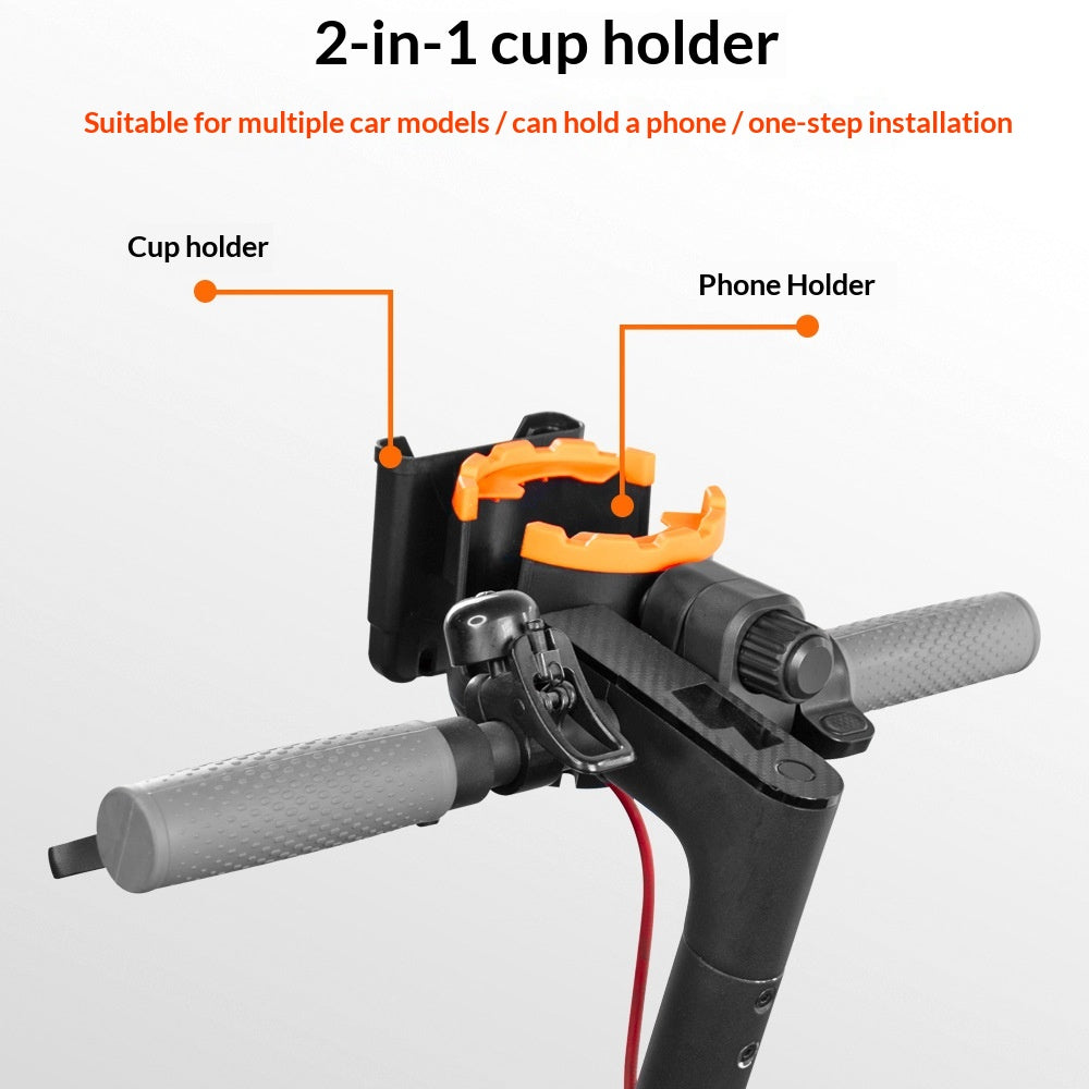 Electric Vehicle And Motorcycle Suitable For Xiaomi Scooter Water Cup Holder, Easy-To-Install Water Bottle Holder And Phone Holder Two-In-One