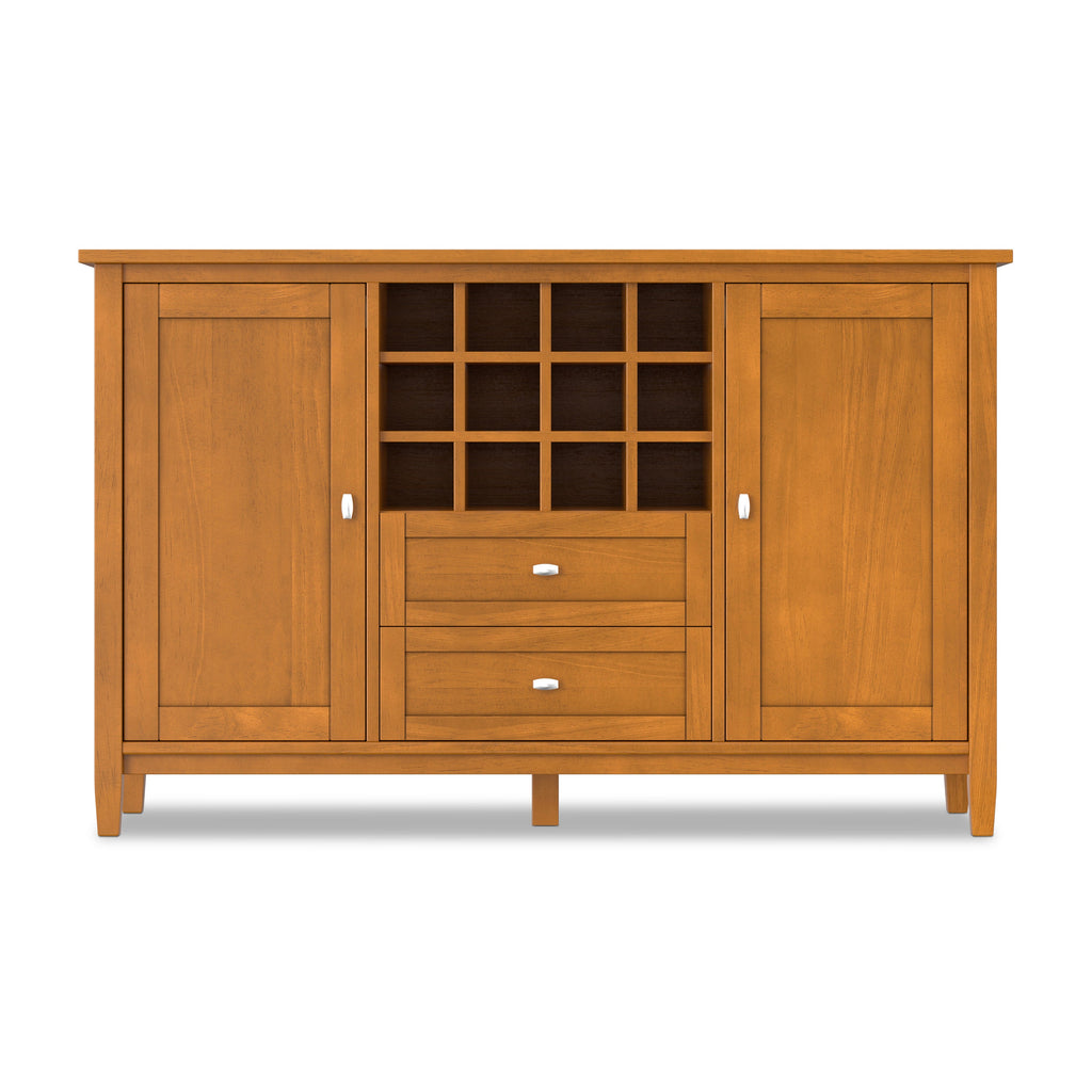 Warm Shaker Storage Cabinet with Wine Rack