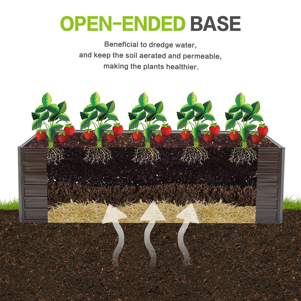 Woodgrain Aesthetic & Metal Strength: 8x4x2FT Galvanized Raised Garden Bed Kit