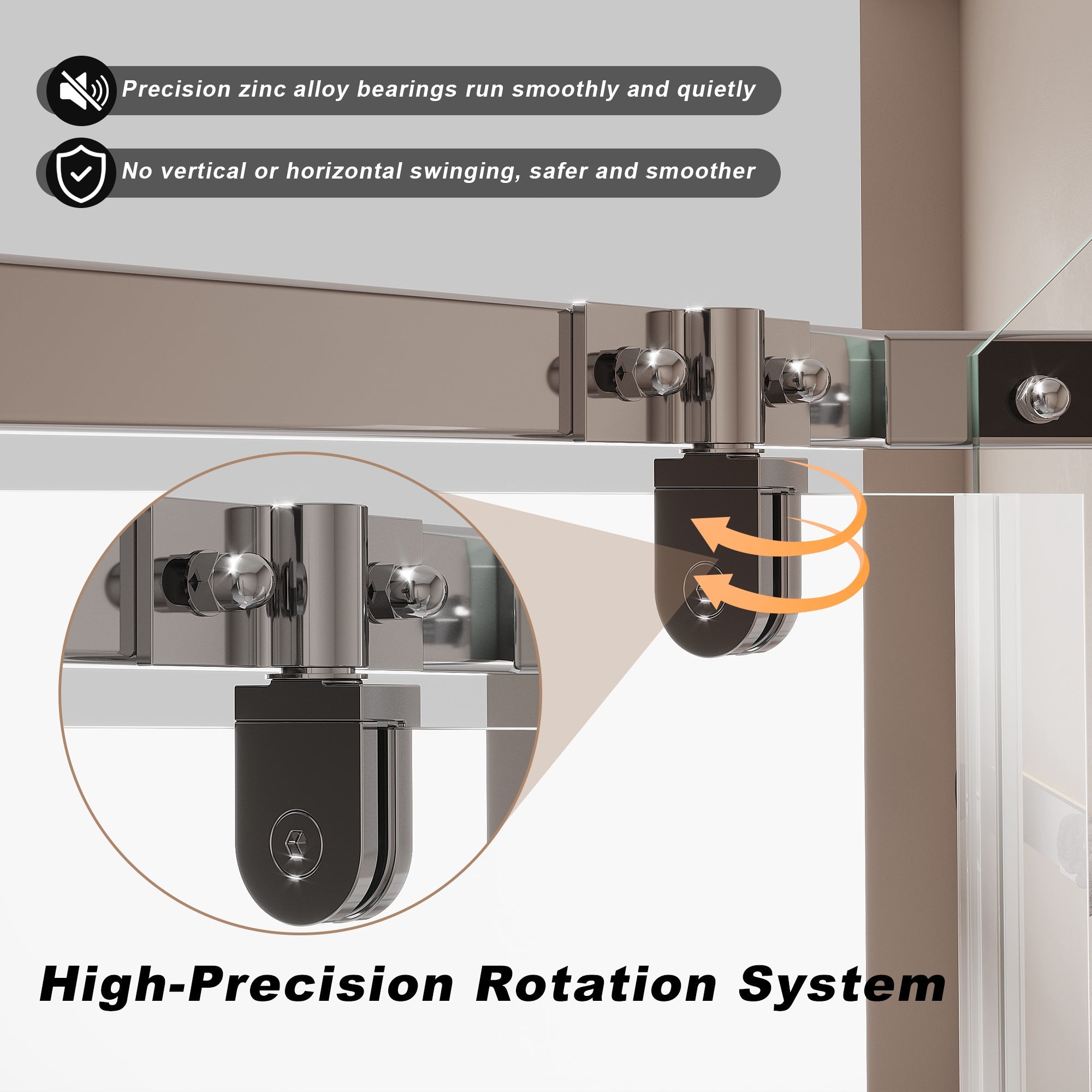 Frameless Neo-Angle Pivot Shower Enclosure - 36" x 36" x 72"