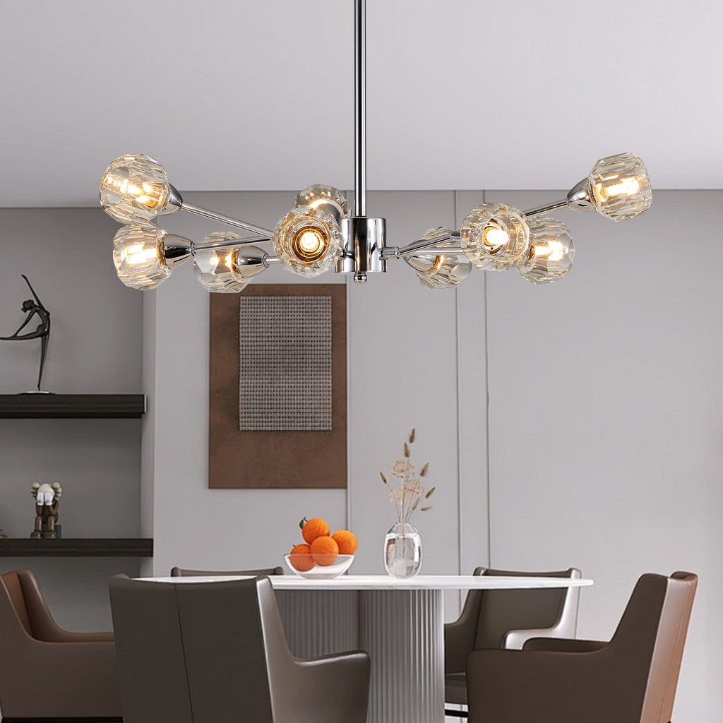 28" Modern Crystal Chandeliers with 9 Lights