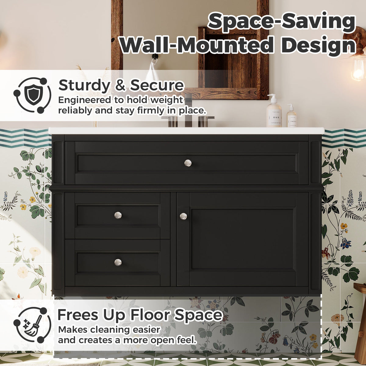 36'' Wall Mounted Bathroom Vanity