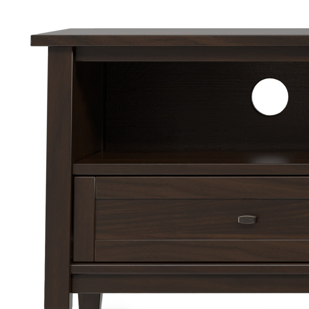 Warm Shaker 72 Inch Wide Solid Wood Low TV Stand in Tobacco