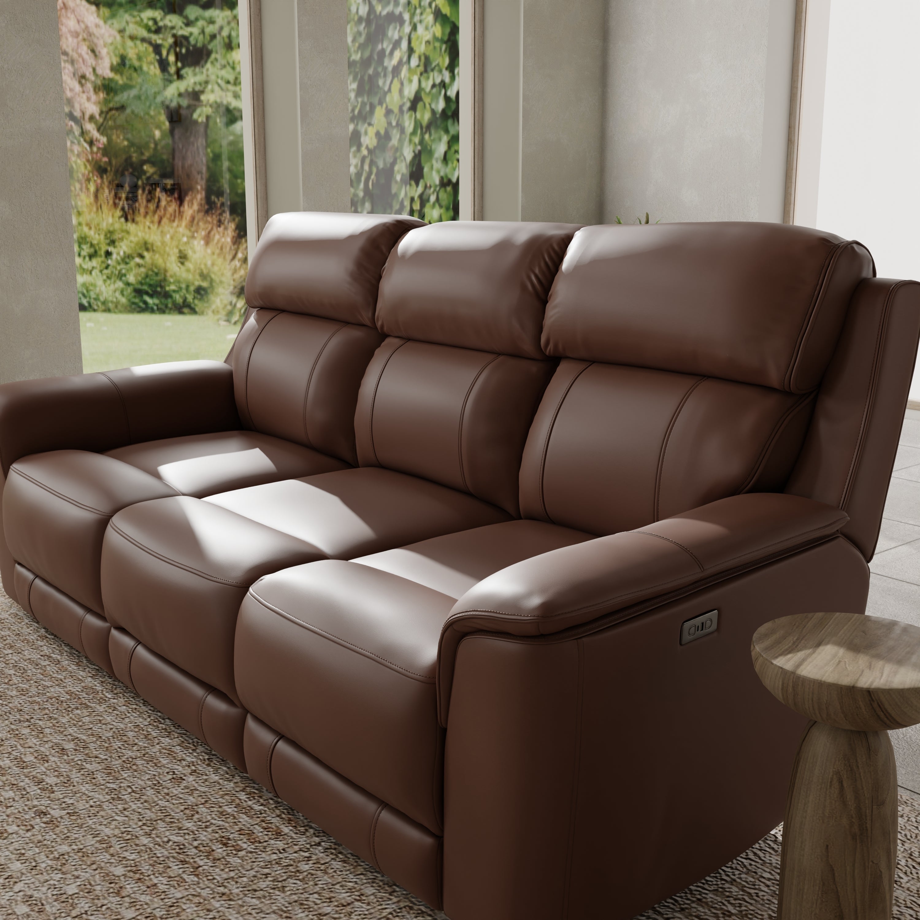 Oslo Dual Power Reclining Sofa in Pecan