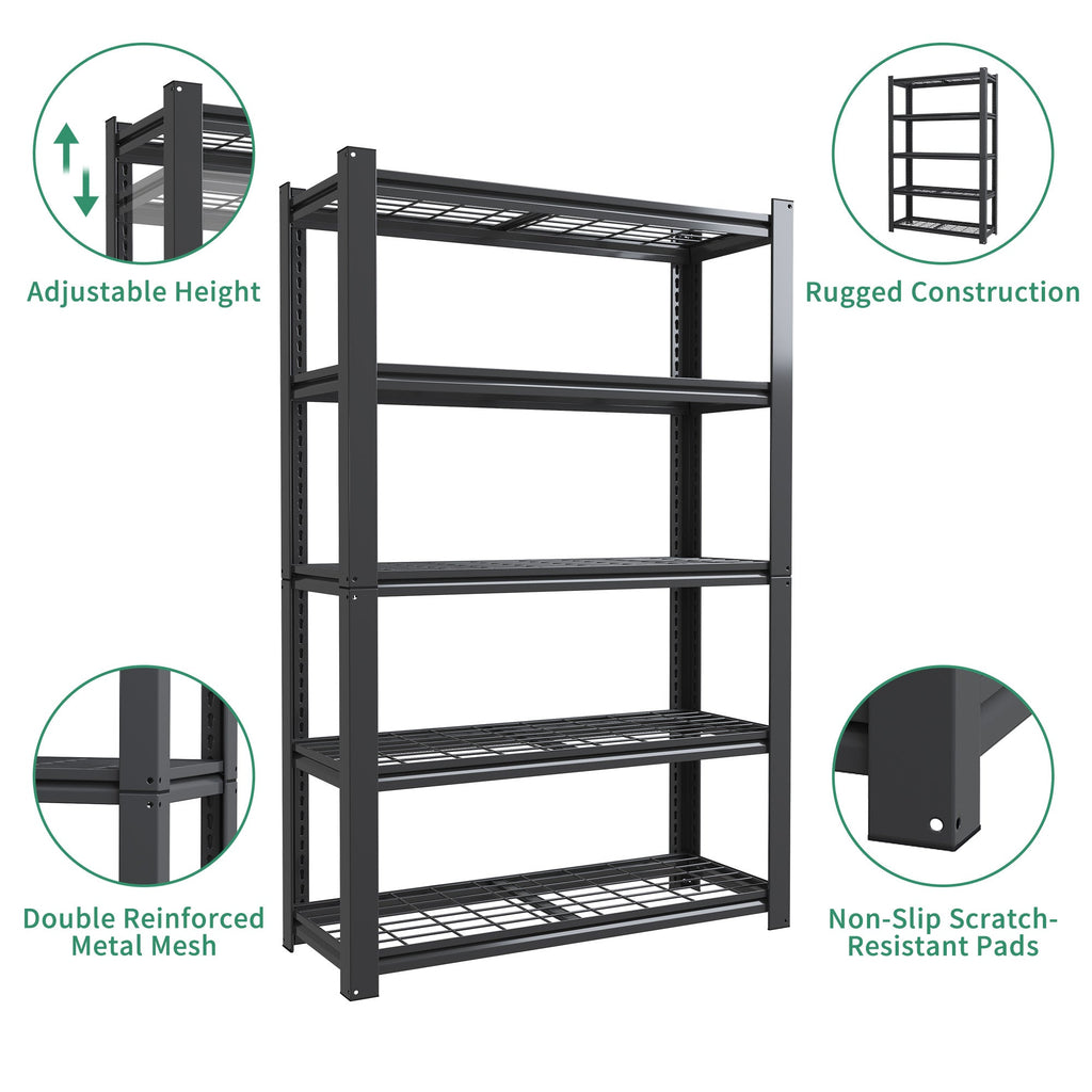 72"H 5-Tier Adjustable Heavy Duty Shelving Rack