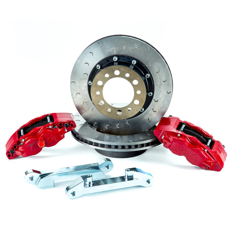 Alcon 07+ Jeep JK w/ 5x5.5in Hub 355x22mm Rotor 4-Piston Red Calipers Rear Brake Upgrade Kit BKR5059D16