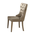 Kacela Champagne Synthetic Leather & Champagne Finish Side Chair (Set of 2)