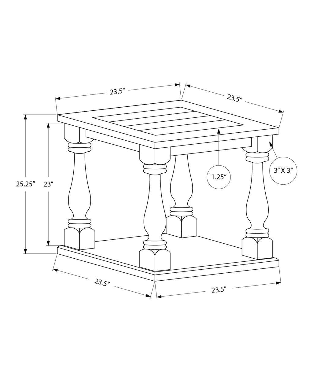 2 Tier Accent Table - Espresso or Walnut Finish