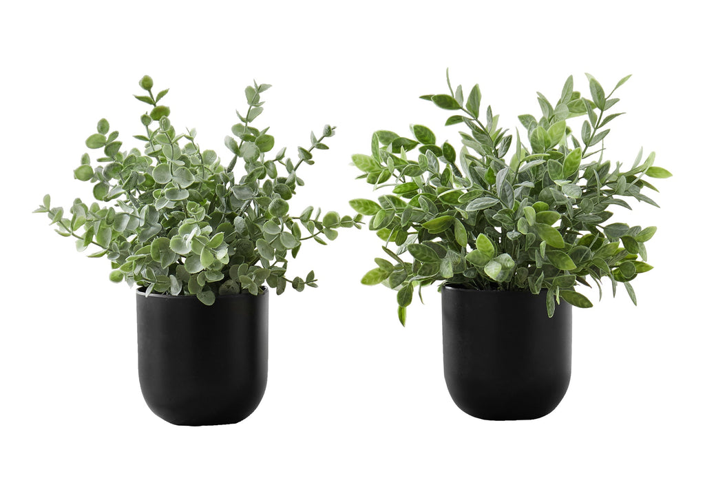 Artificial Eucalyptus Grass Plant Set of 2 - 11" Tall