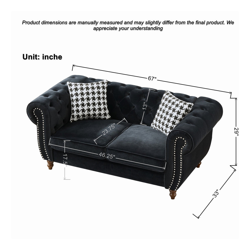 Chesterfield Velvet Upholstered Sofa