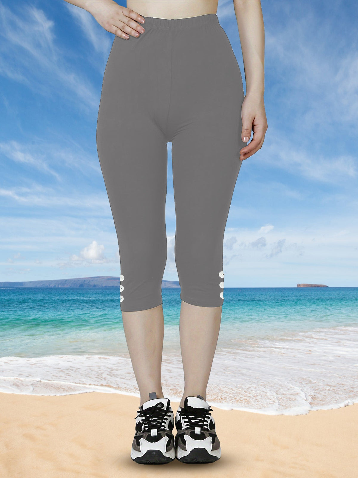 Women High Waisted Capri Leggings, Buttery Soft Yoga Pants, 4-Way Stretch Workout Athletic Cropped Pants For Daily Gym Fitness