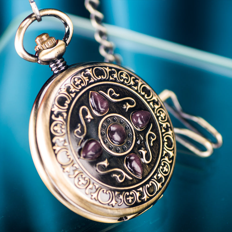 Retro Flip-Open Mechanical Pocket Watch