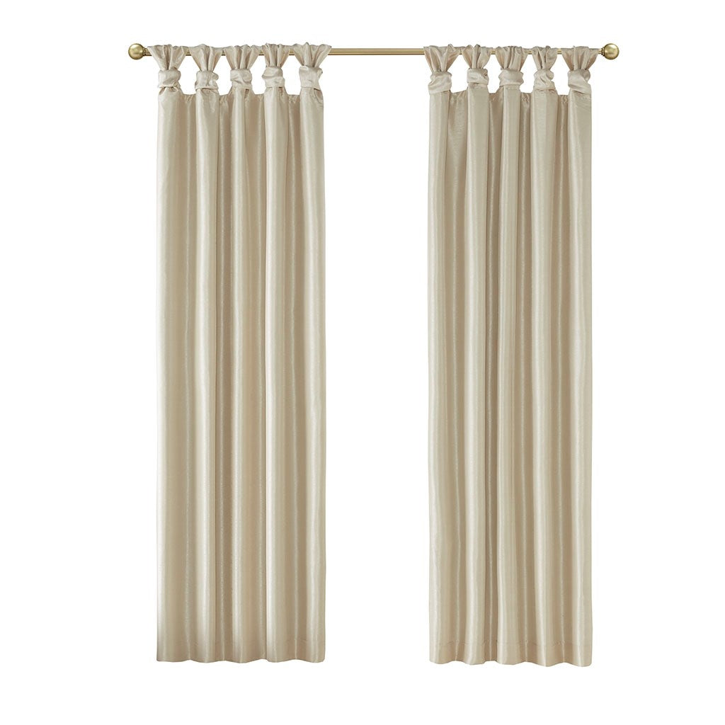 Twist Tab Total Blackout Window Curtain Panel Champagne 50x84"