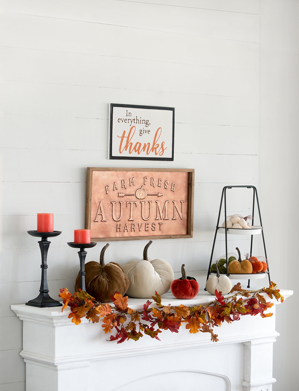 Set of 2 Thanks Wall Signs for Seasonal Decor