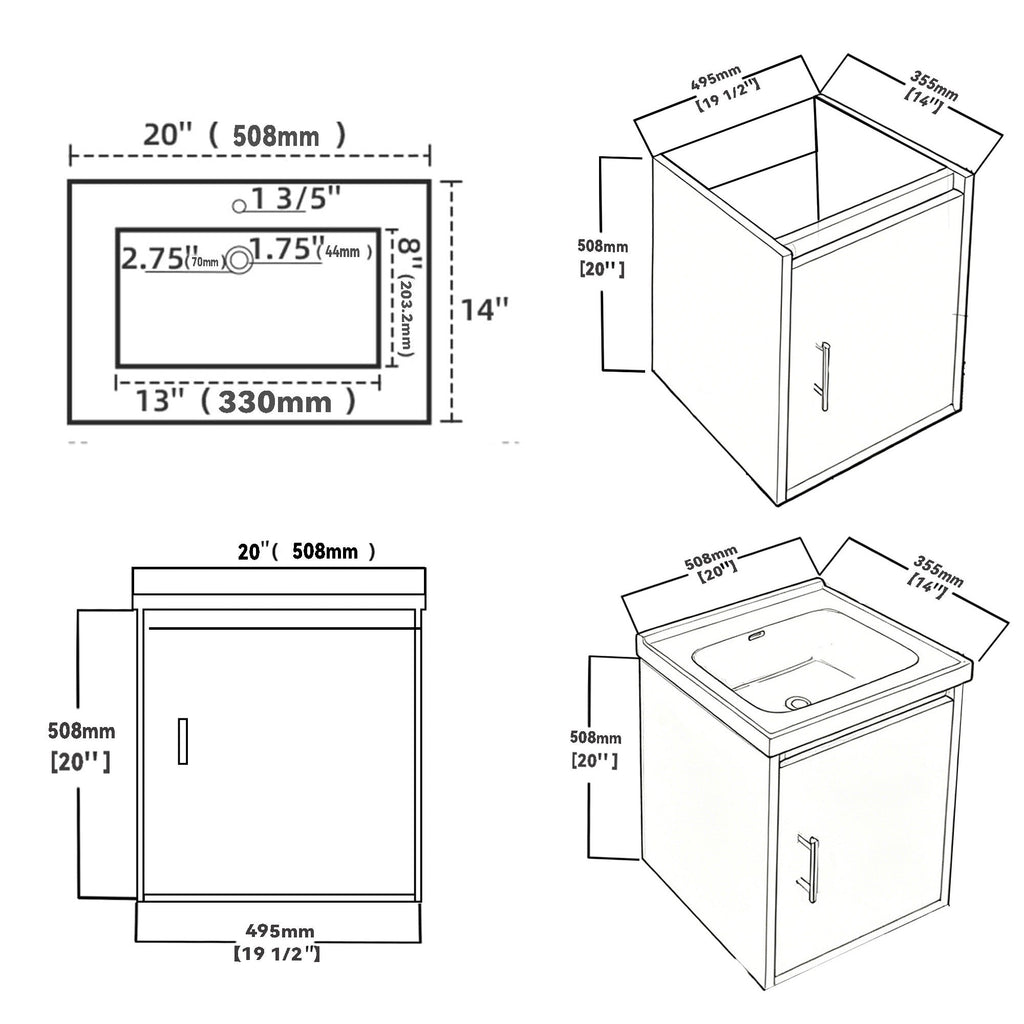 20" Floating Bathroom Vanity Combo