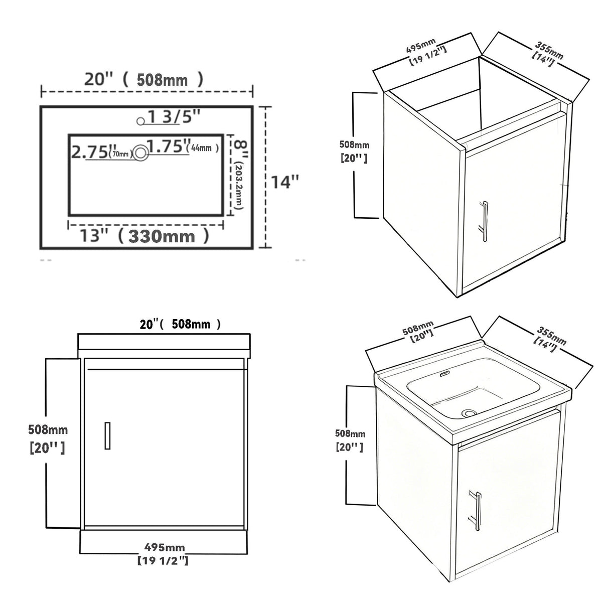 20" Floating Bathroom Vanity Combo
