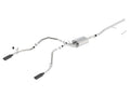 Borla 14 Sierra 1500 C/B S-Type Exh/2.75in Into Dual 2.25in Out 4in Split Rear Exit-Black Chrome 140536BC