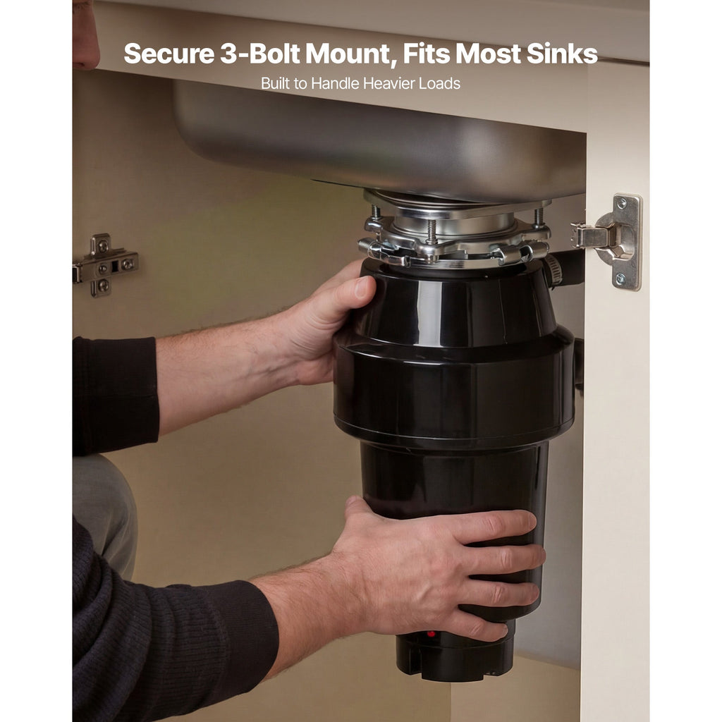 Food Waste Garbage Disposal, 1HP DC Motor