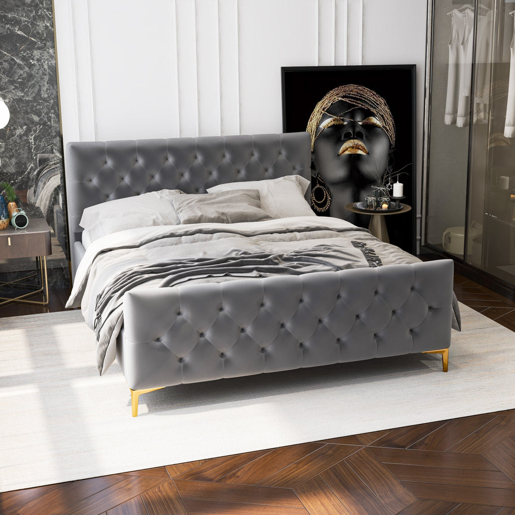 Bailey Dark Mid-Century Modern Platform Bed