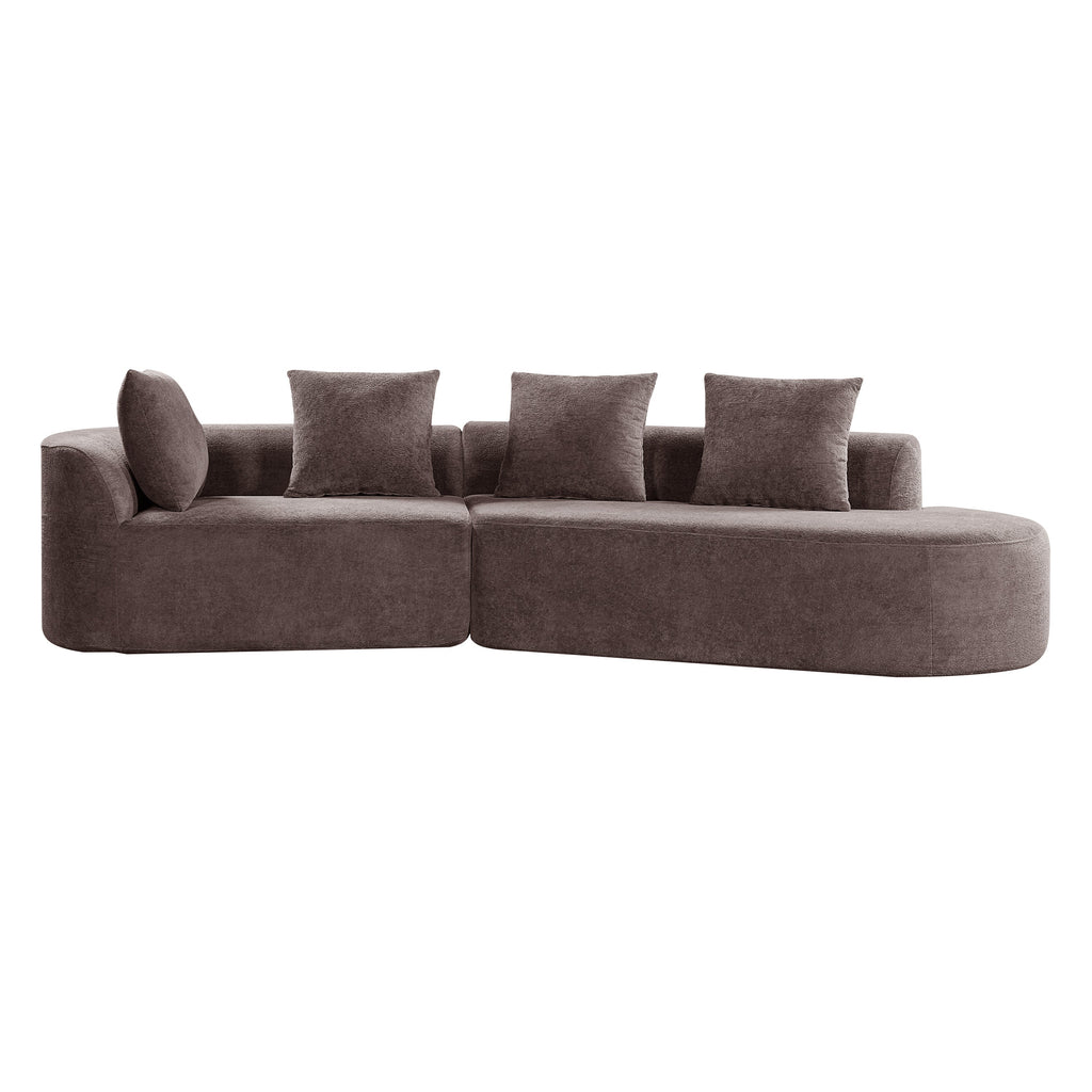 116" Modern Curved Sectional Sofa with Chaise Lounge