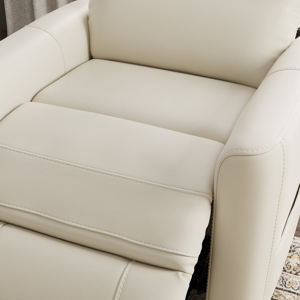 Faux Leather Power Lift Chair in Bentley Oyster