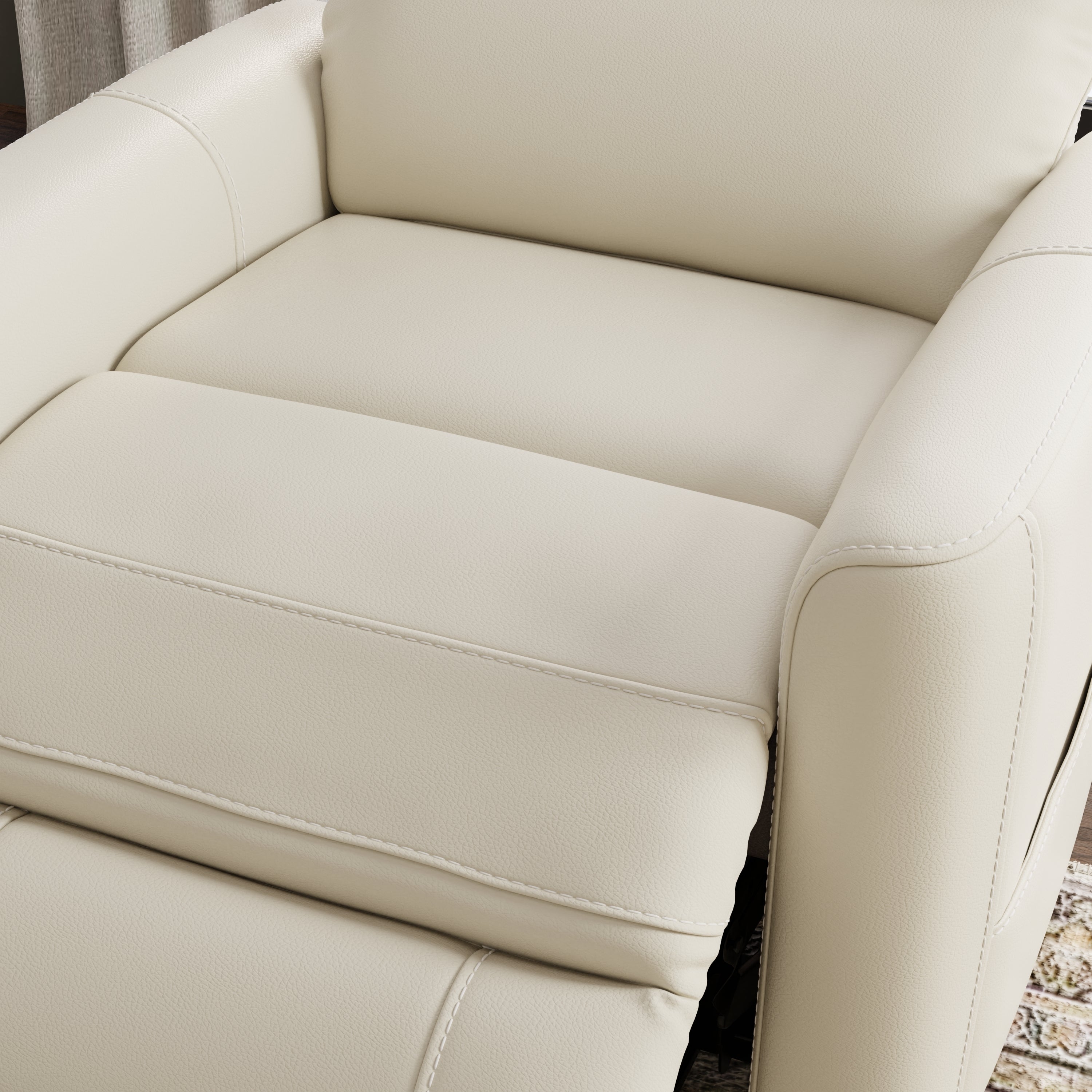 Faux Leather Power Lift Chair in Bentley Oyster