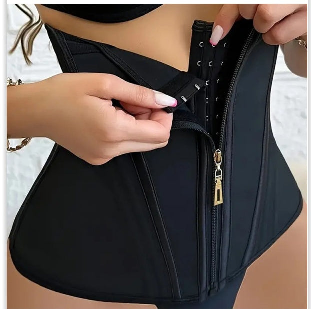 Women's Waist Trainer Corset Zipper Body Shaper Tummy Control Underbust Cincher