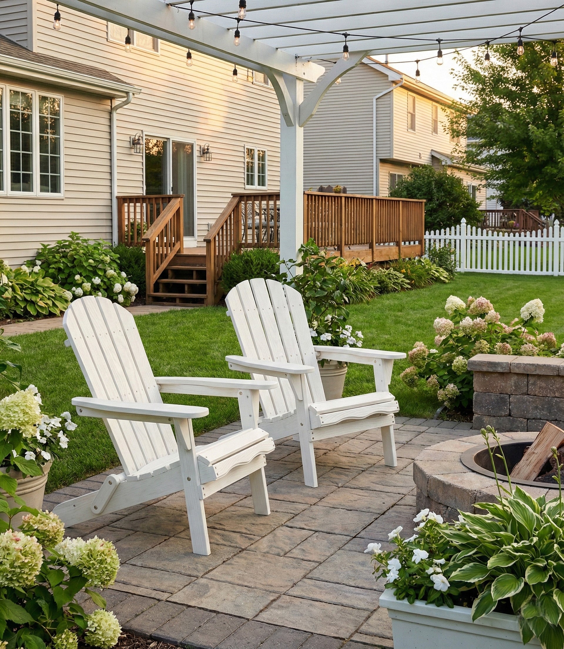 Wood Lounge Patio Chair for Garden Outdoor