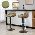 Modern Swivel Bar Stools Set of 2 Adjustable Counter Height Chairs