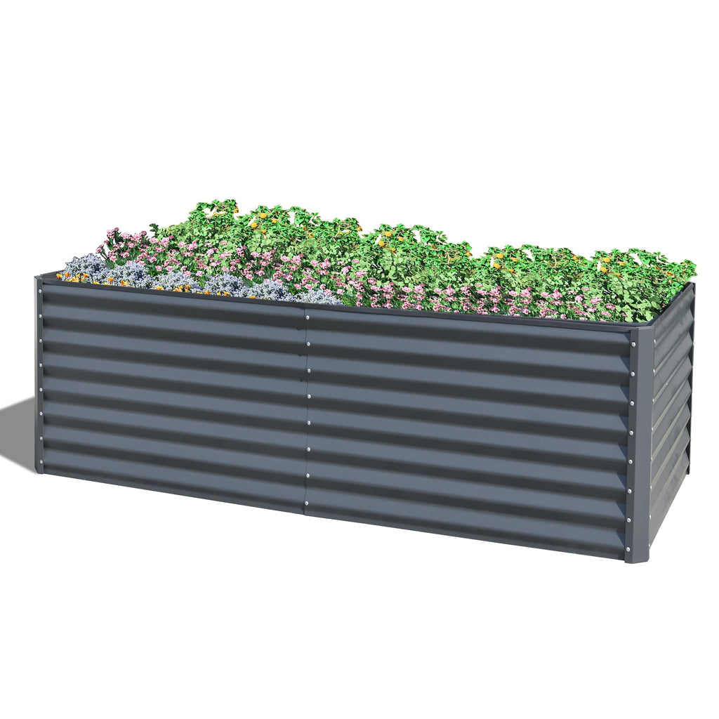 8x4x2 ft Galvanized Raised Garden Bed