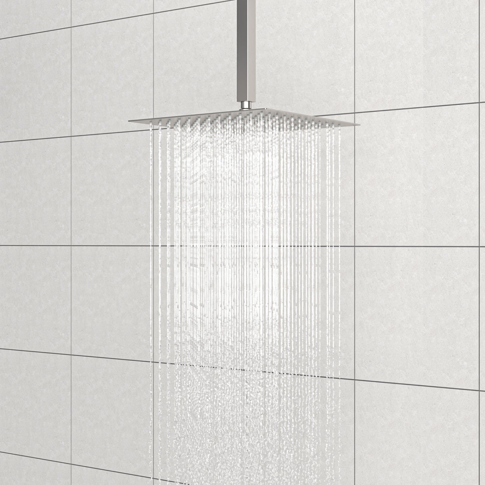 8" Ceiling Mounted Shower Arm with Flange in Brushed Nickel