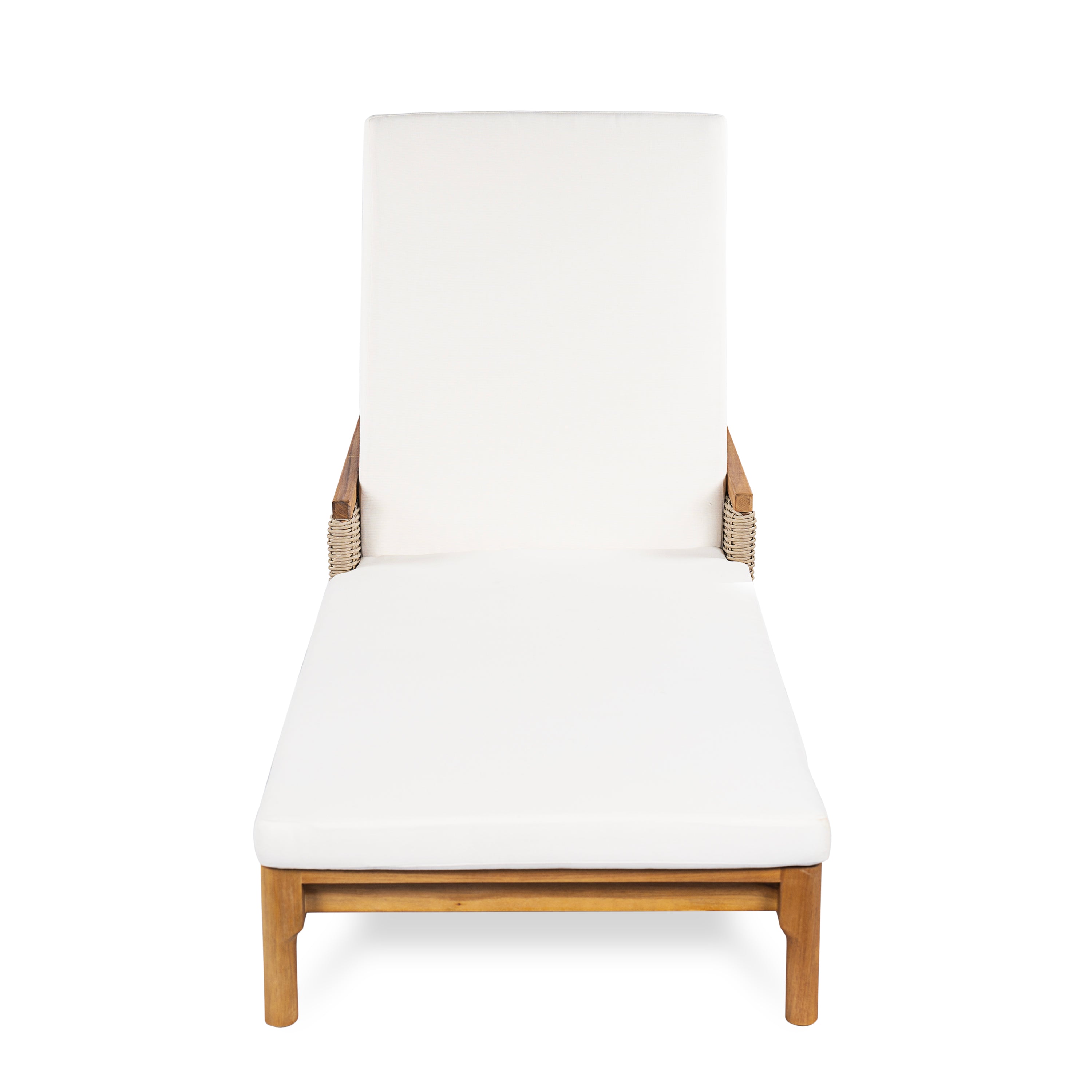 76.8" Solid Acacia Wood Sun Chaise Lounger Set of 2