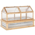 Outsunny Raised Garden Bed with Polycarbonate Greenhouse