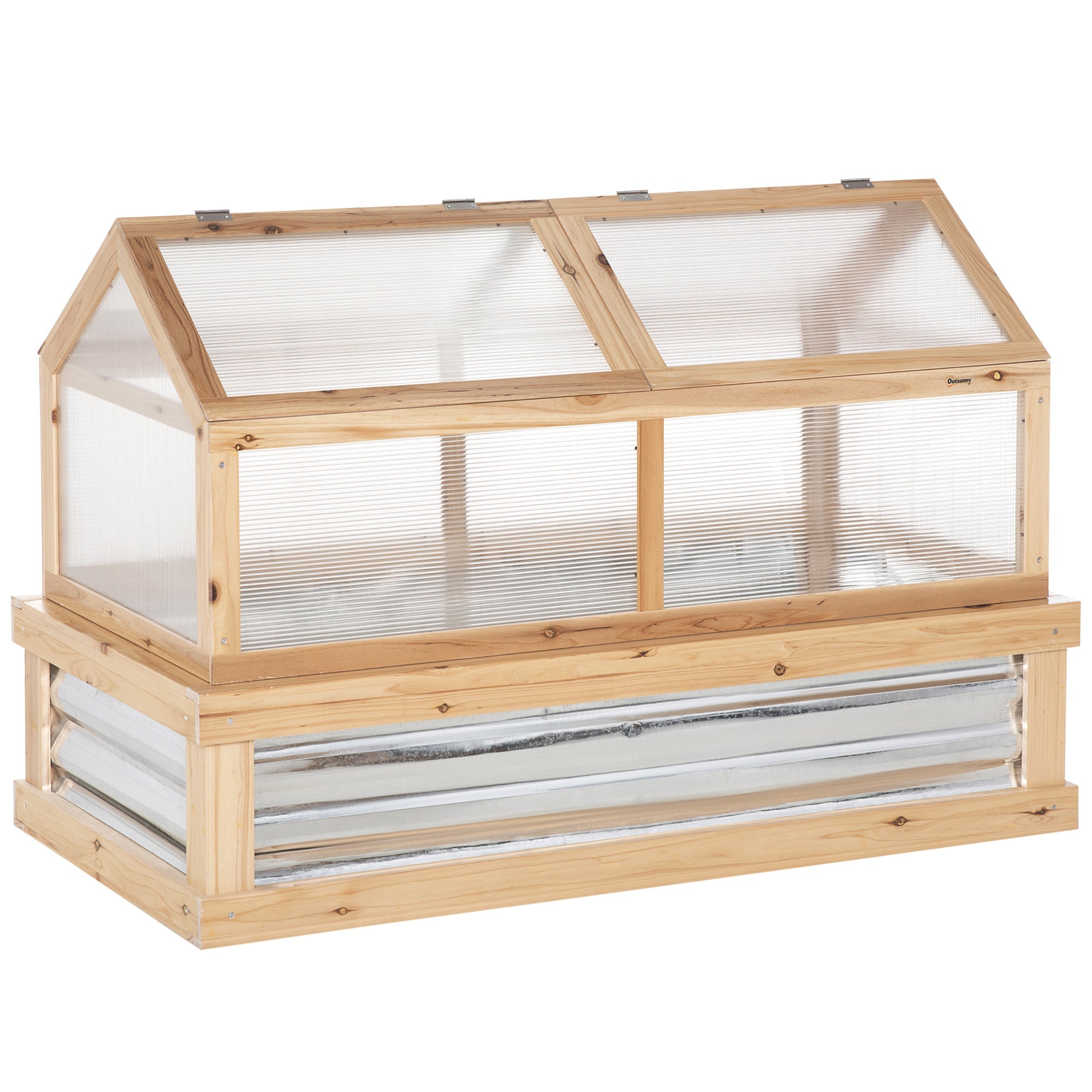Outsunny Raised Garden Bed with Polycarbonate Greenhouse