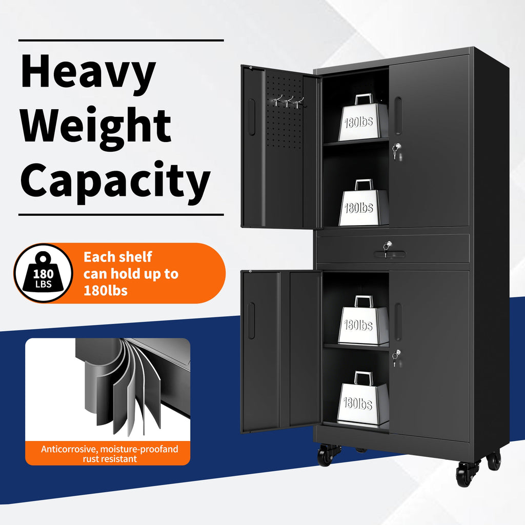 Heavy Duty Metal Storage Cabinet with Drawer