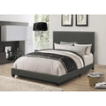 Charcoal Queen Bed with Nailhead Trim