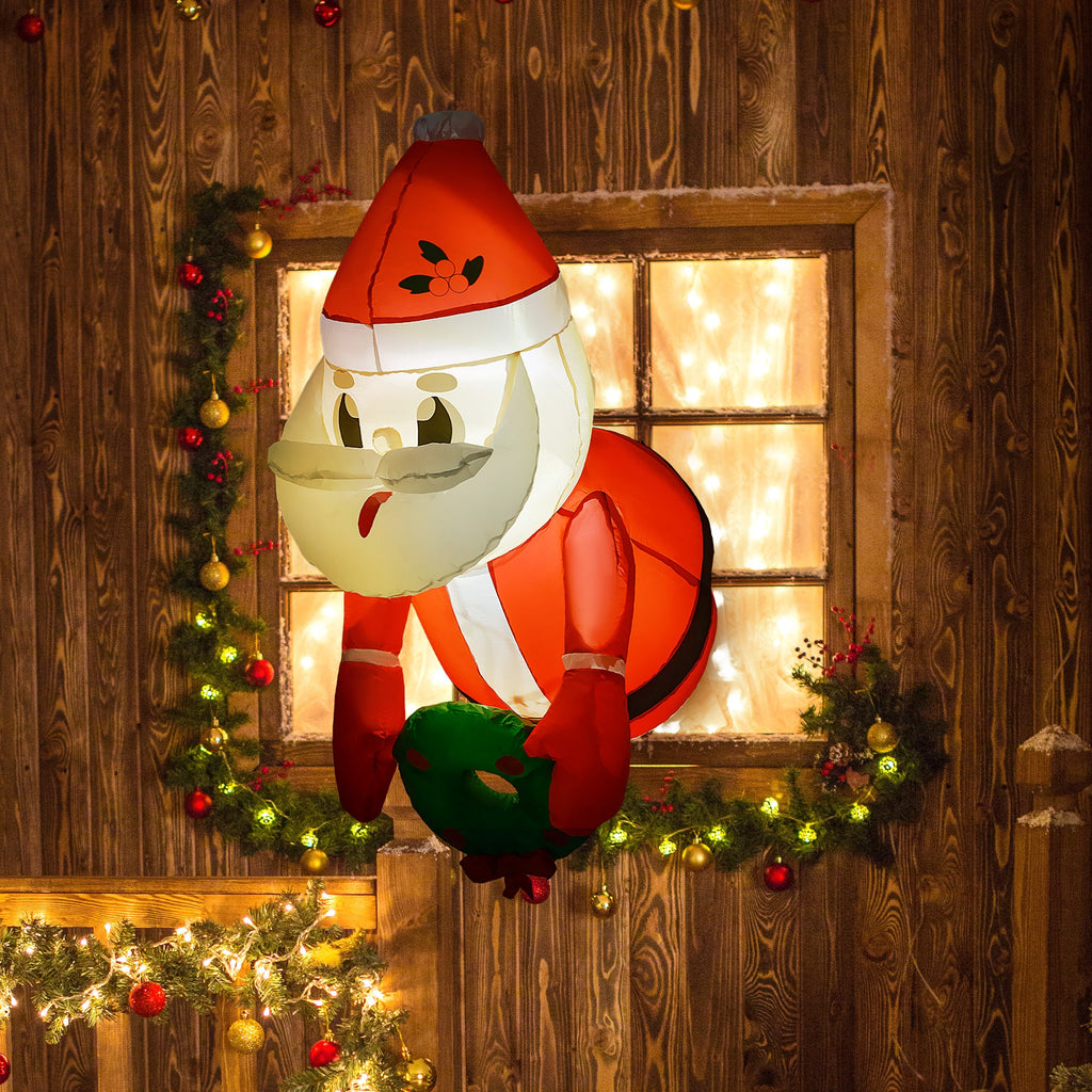 Outsunny 3.4' Christmas Inflatables Hanging Santa Claus