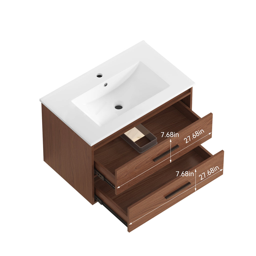 30" Reddish Brown Bathroom Vanity