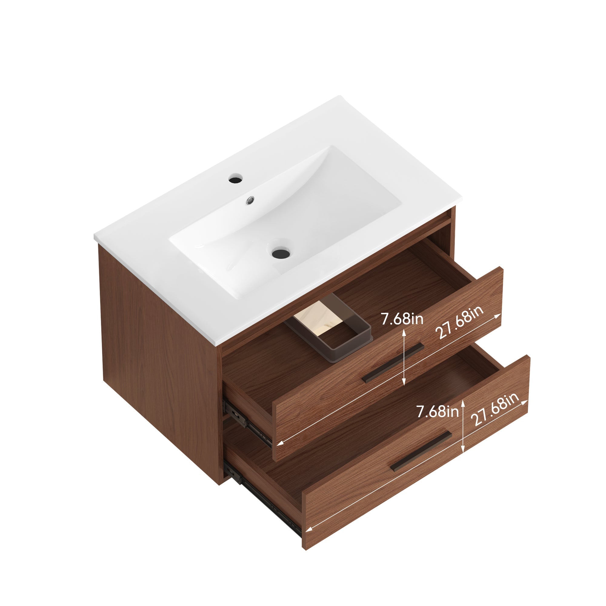 30" Reddish Brown Bathroom Vanity