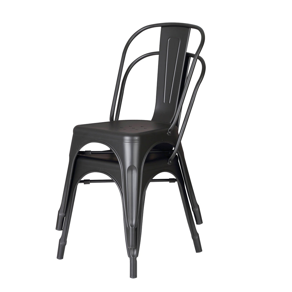 Set of 4 Stackable Metal Dining Chairs