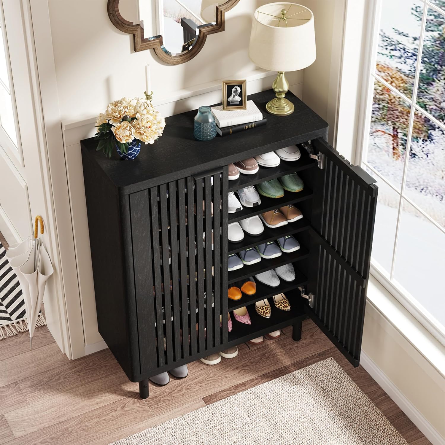 33.46" Modern 6-Tier Shoe Cabinet