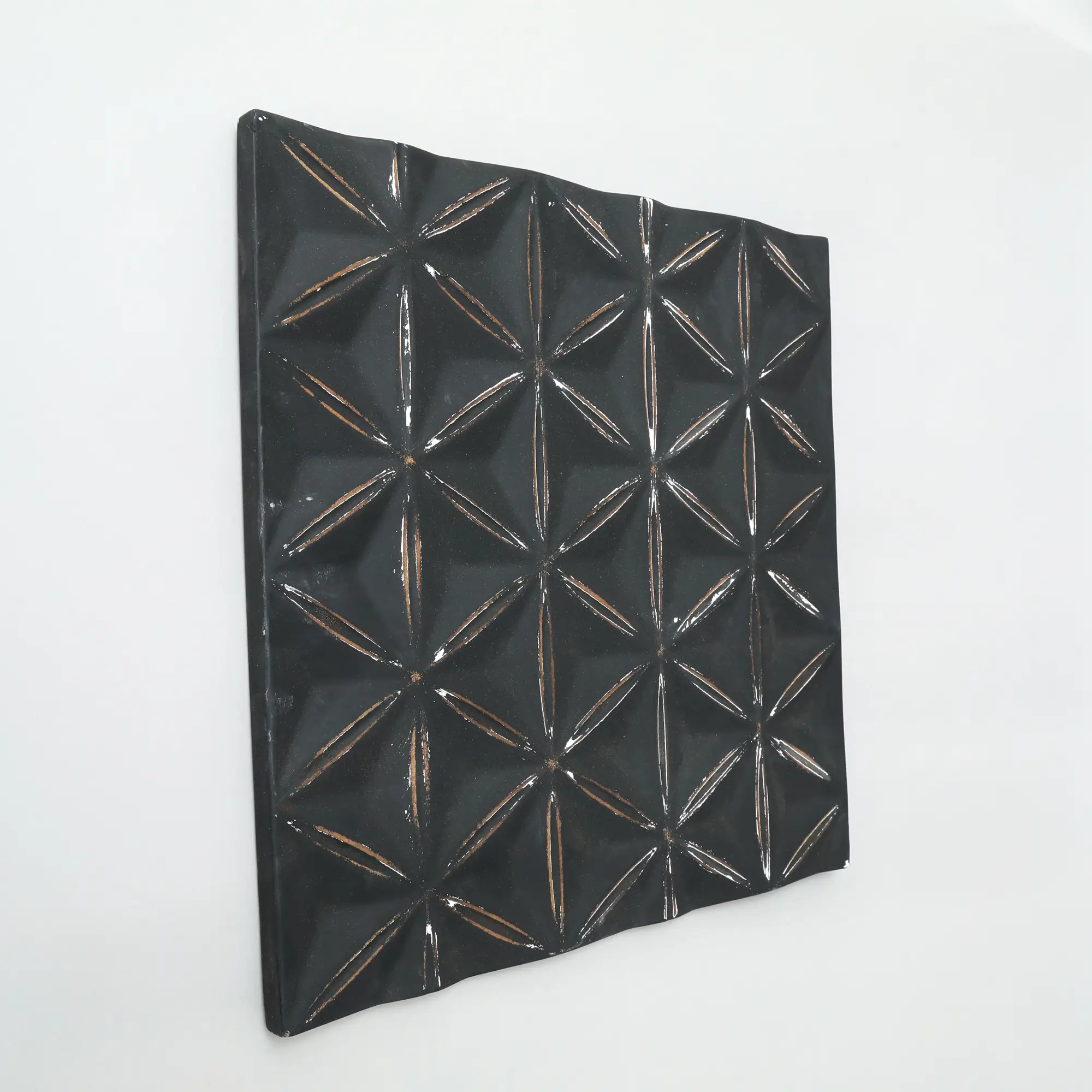 Black Square Shape Handcrafted MDF Wall Decor – 16"x16" Elegant Home Accent