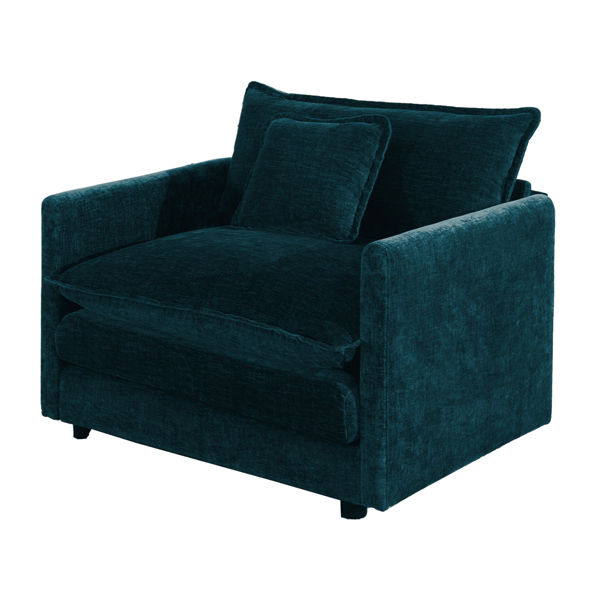 Comfy Deep Single Seat Sofa Upholstered Reading Armchair Chair