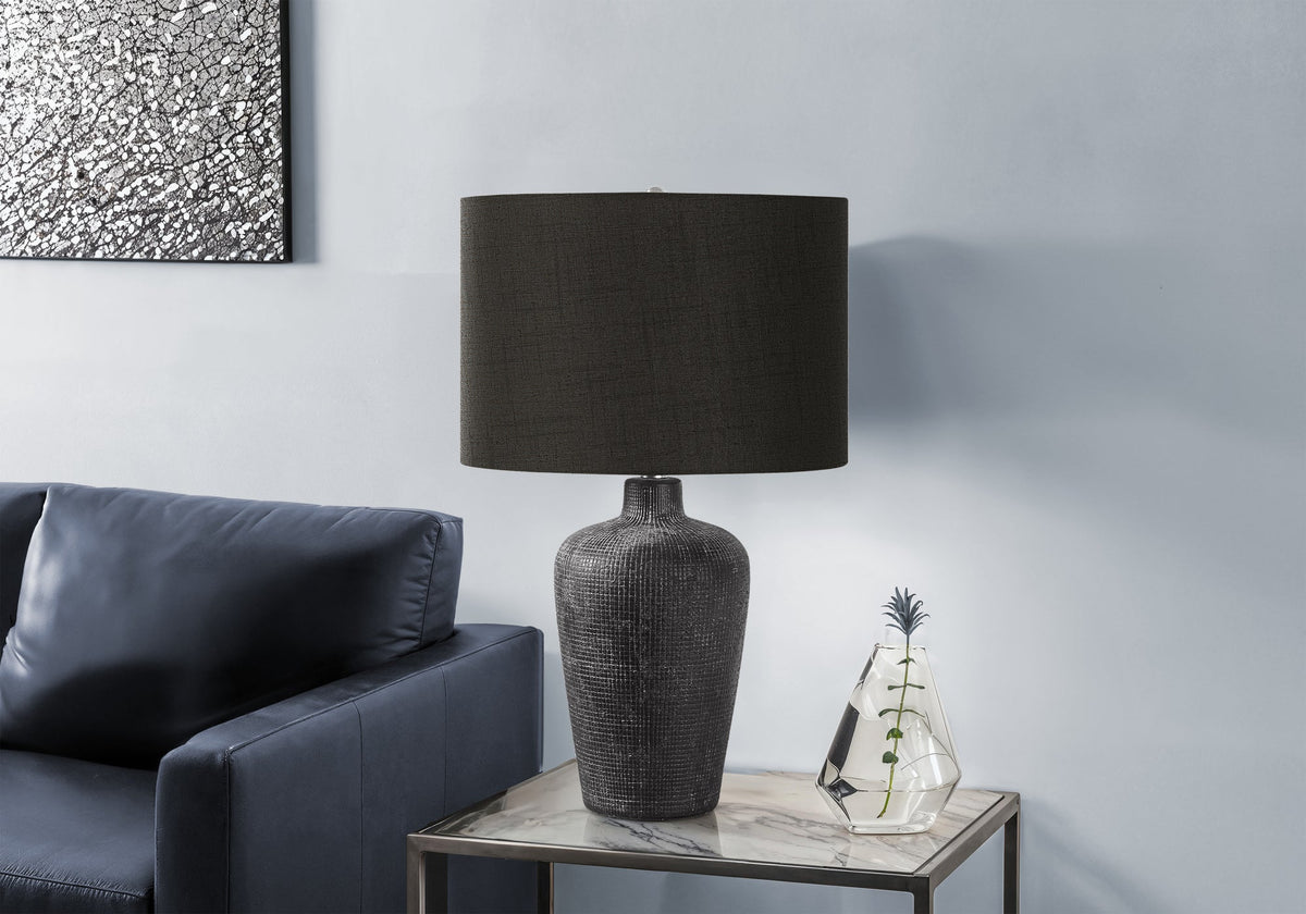 24"h Black Ceramic Table Lamp