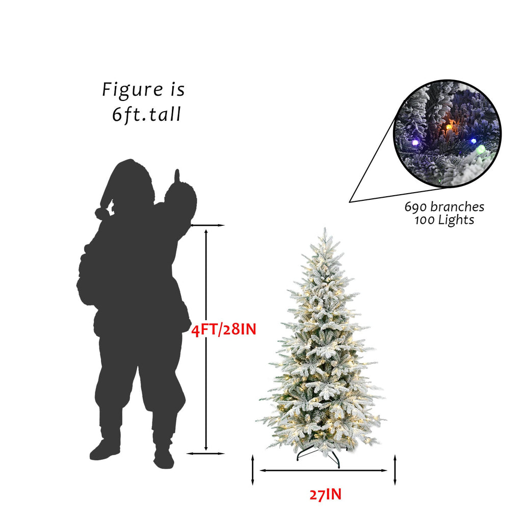 6FT PE+PVC Flocked Artificial Christmas Tree