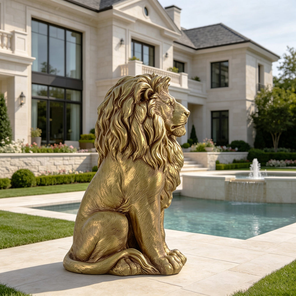 24" Outdoor Lion Statue