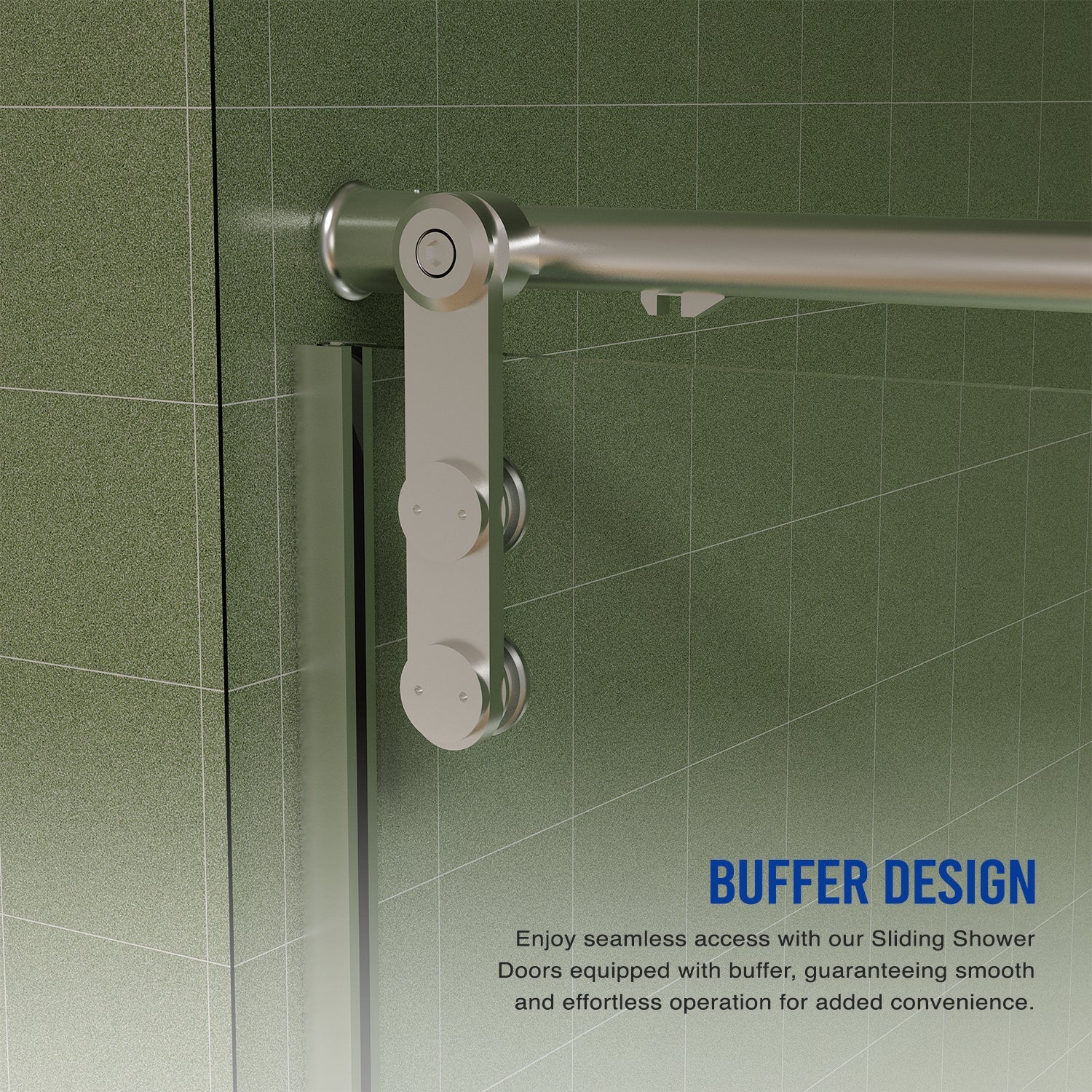 56"-60"W x 76"H Frameless Shower Door