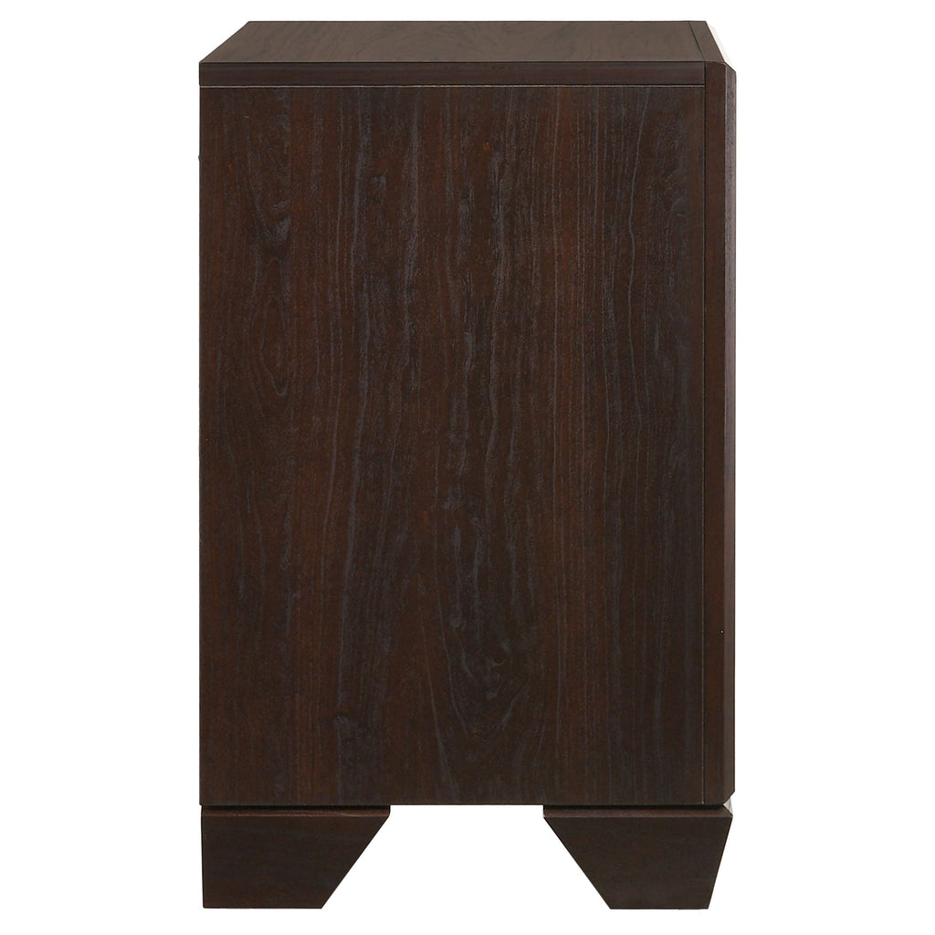 Copper Dark Cocoa 2-Drawer Rectangular Nightstand